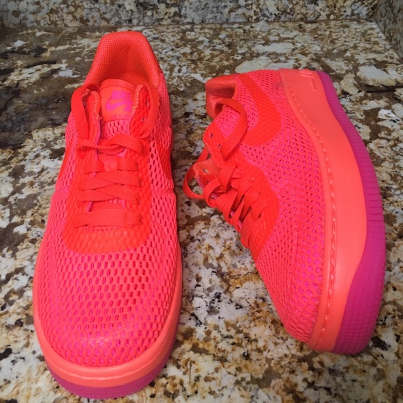 NIKE Air Force 1 Low Upstep Total Crimson Size 8 - Picture 2 of 5